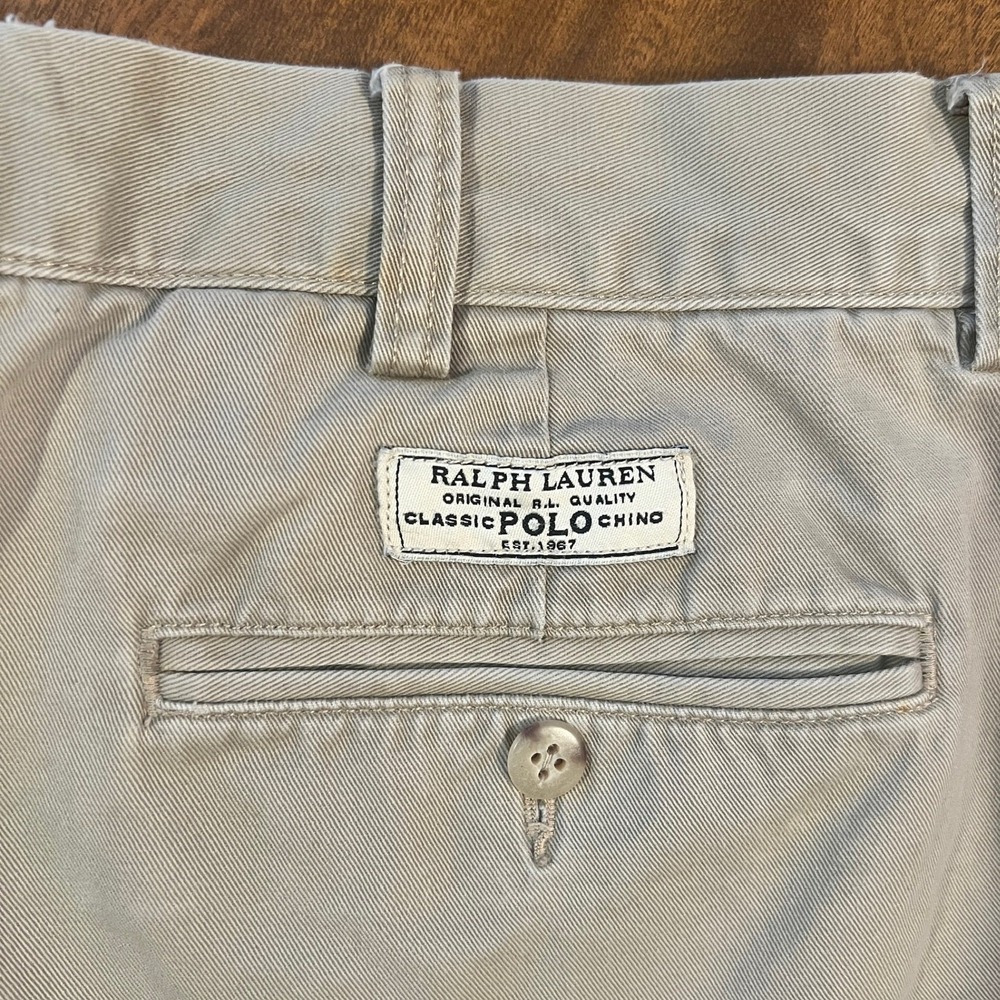 Polo Ralph Lauren Classic Fit Flat Front Chino Pants Khaki Mens Size 38x30